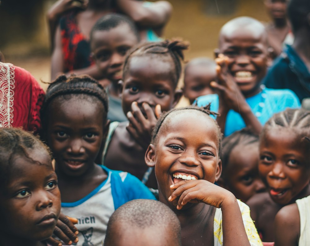 Diverse children smiling together